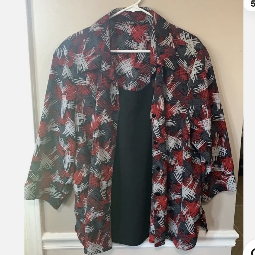 Unbranded Red and Blue Patterned Shirt